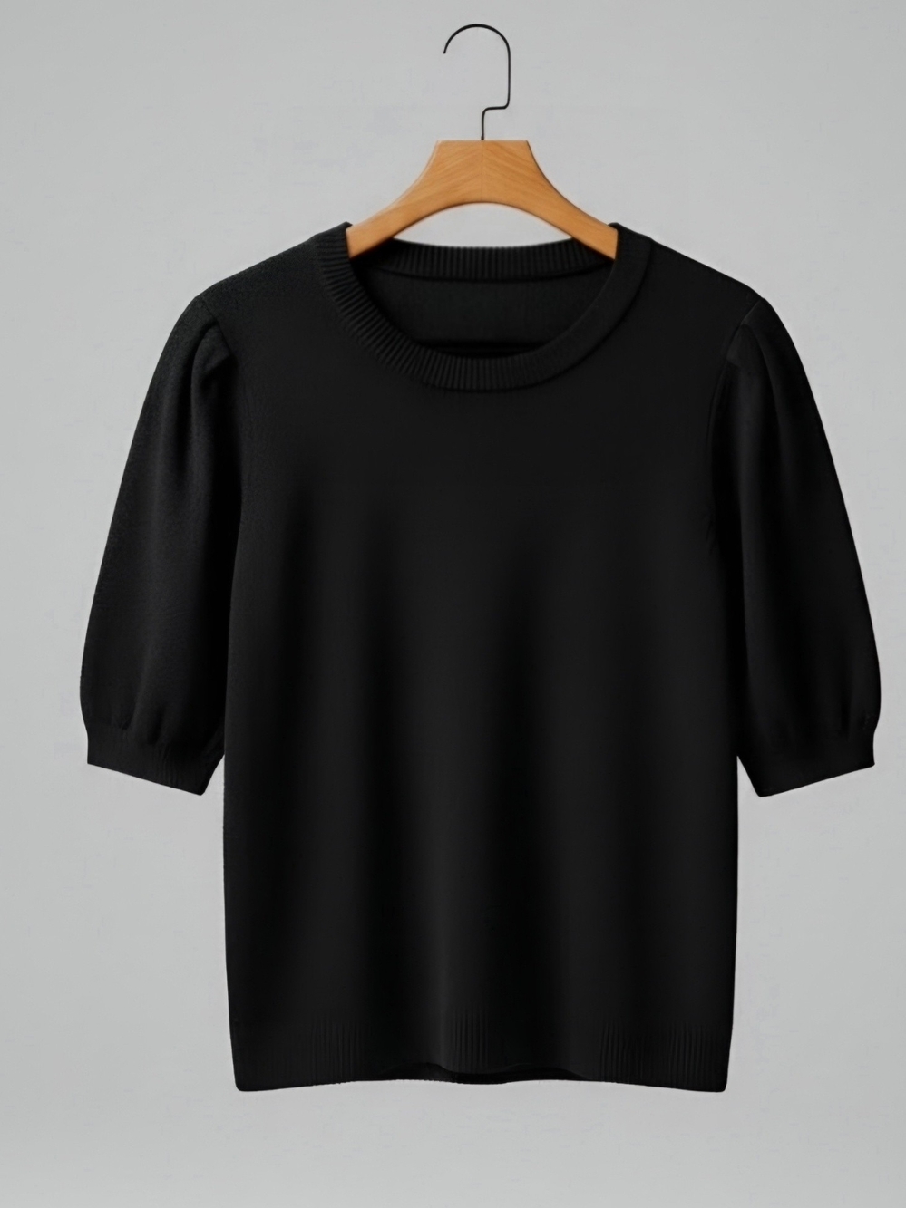 Premise Puff Sleeve Top in Black XL